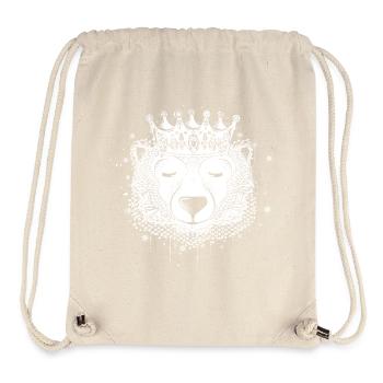 Ours polaire majestueux avec couronne – symbole de tranquillité - Sac à cordon recyclé Stanley/Stella - blanc naturel - Devant