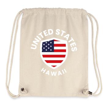 Amerikanischer Flaggenschild Hawaii - Stanley/Stella recycelter Gym Bag - Naturweiß - Vorne