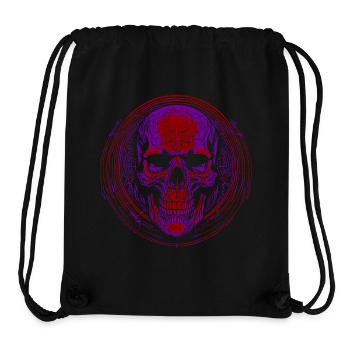 Purpurroter Schädel Mandala - Stanley/Stella recycelter Gym Bag - Schwarz - Vorne