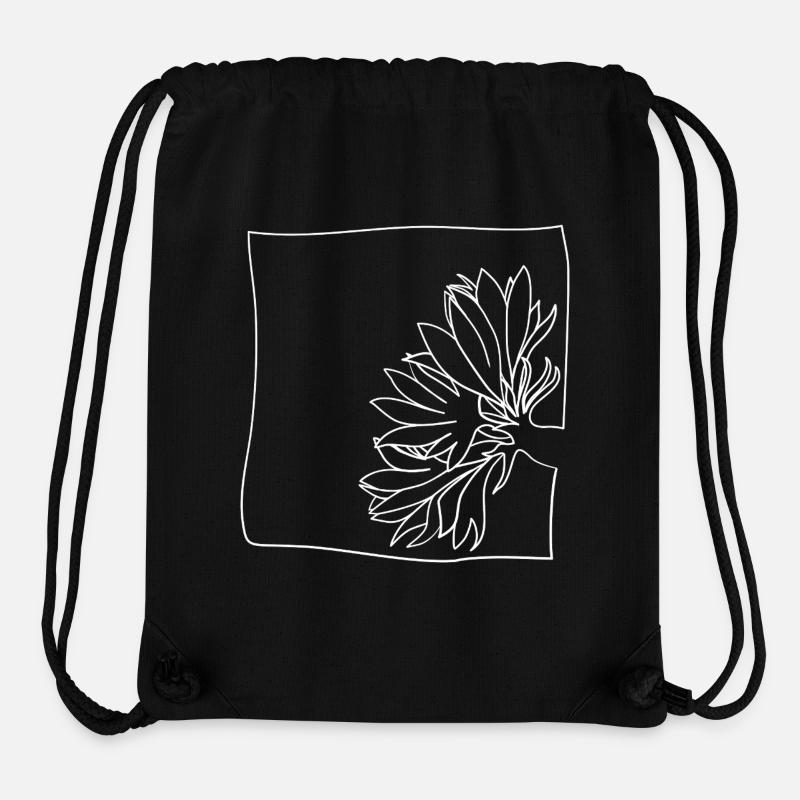 Bleuet minimaliste - Sac à cordon recyclé Stanley/Stella - noir