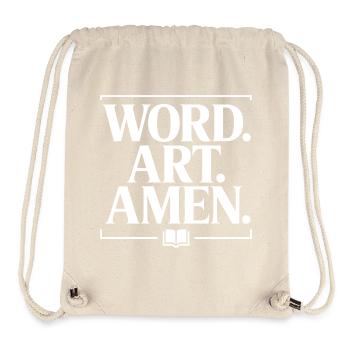 Word Art Amen Typography Tee - Stanley/Stella Recycled Gym Bag - natural - Front