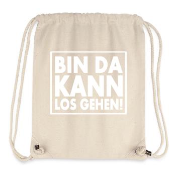 BIN DA KANN LOSGEHEN - Stanley/Stella recycelter Gym Bag - Naturweiß - Vorne