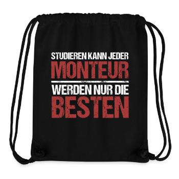Studieren kann jeder; Monteur sind die Besten - Stanley/Stella recycelter Gym Bag - Schwarz - Vorne