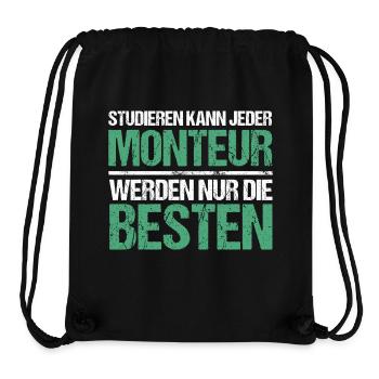 Studieren kann jeder - Monteur Edition - Stanley/Stella recycelter Gym Bag - Schwarz - Vorne