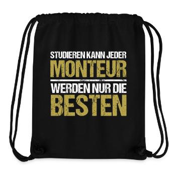 Studieren kann jeder - Monteur Edition - Stanley/Stella recycelter Gym Bag - Schwarz - Vorne