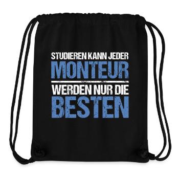Studieren kann jeder - Monteur Edition - Stanley/Stella recycelter Gym Bag - Schwarz - Vorne