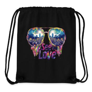 Voir avec amour l’égalité fierté Design - Sac à cordon recyclé Stanley/Stella - noir - Devant