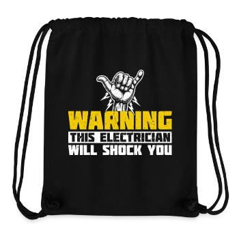Avertissement! Cet électricien va vous choquer - Sac à cordon recyclé Stanley/Stella - noir - Devant