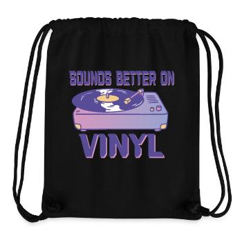 Sonne mieux sur les amateurs de musique rétro vinyle - Sac à cordon recyclé Stanley/Stella - noir - Devant
