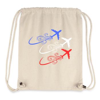 Patrouille de France avions bleu blanc rouge - Sac à cordon recyclé Stanley/Stella - blanc naturel - Devant