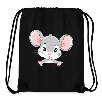 Cute peeking baby mouse - Stanley/Stella Recycled Gym Bag - black - Front