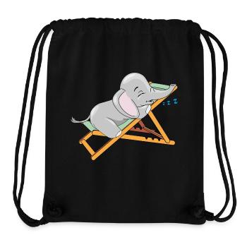 Baby elephant is sleeping on the deck chair - Stanley/Stella Recycled Gym Bag - black - Front