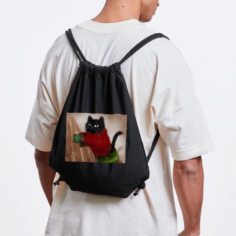 Katze im Pullover Stanley/Stella recycelter Gym Bag