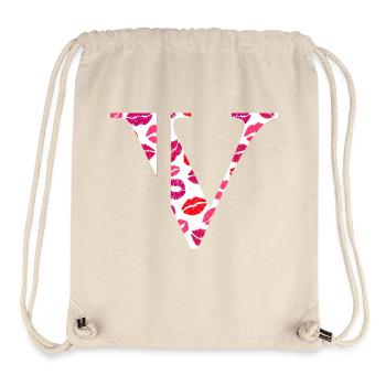 Letter v kisses - Stanley/Stella Recycled Gym Bag - natural - Front