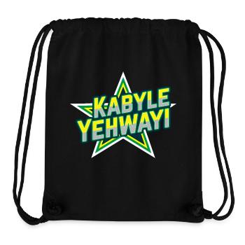 Kabyle Yehwayi (Kabyle Bien Fait, Je Le Veux) - Sac à cordon recyclé Stanley/Stella - noir - Devant