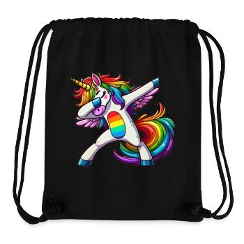 Dabbing Licorne - Sac à cordon recyclé Stanley/Stella - noir - Devant
