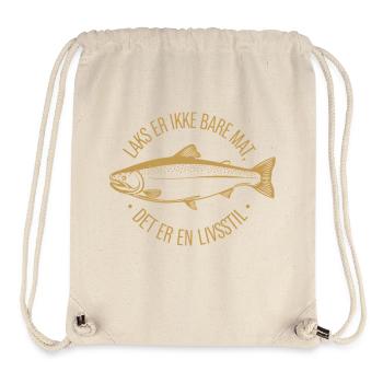 Rokt Las Laks er ikke bare mat det er en livsstil - Stanley/Stella recycelter Gym Bag - Naturweiß - Vorne