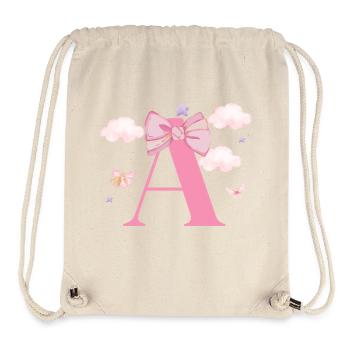 Lettre a rose nuages - Sac à cordon recyclé Stanley/Stella - blanc naturel - Devant