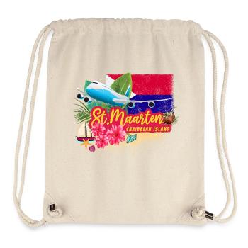 St. Maarten Retro Caribbean Vintage Island Souvenir - Stanley/Stella Recycled Gym Bag - natural - Front