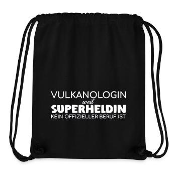 Volcanologue Super-héroïne Volcanologie - Sac à cordon recyclé Stanley/Stella - noir - Devant