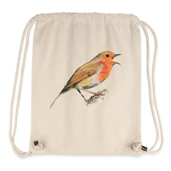 Rotkehlchen Vogel Robin - Stanley/Stella recycelter Gym Bag - Naturweiß - Vorne