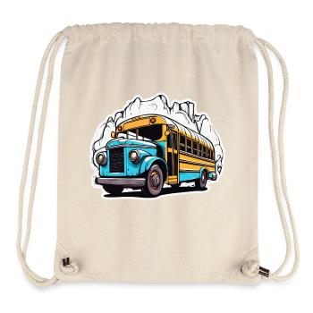 Bus / school bus / yellow / comic / old school - Stanley/Stella Recycled Gym Bag - natural - Front