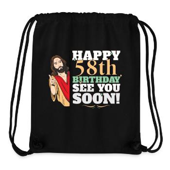 Happy 58th Birthday See You Soon Funny Jesus Meme - Stanley/Stella Recycled Gym Bag - black - Front