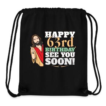 Happy 63rd Birthday See You Soon Funny Jesus Meme - Stanley/Stella Recycled Gym Bag - black - Front