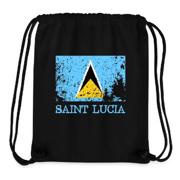 Saint Lucia Grunge Flag - Castries - West Indies - Stanley/Stella Recycled Gym Bag - black - Front