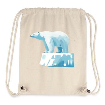 Ours polaire sur la banquise - Sac à cordon recyclé Stanley/Stella - blanc naturel - Devant