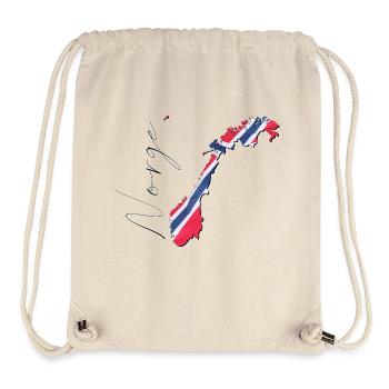 Drapeau de la Norvège sur la carte de la Norvège NE - Sac à cordon recyclé Stanley/Stella - blanc naturel - Devant