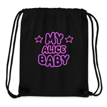Prénom Alice - Sac à cordon recyclé Stanley/Stella - noir - Devant
