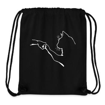 Katze Pfote Silhouette Faust Mensch lustig - Stanley/Stella recycelter Gym Bag - Schwarz - Vorne