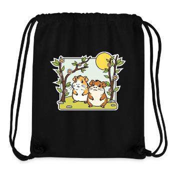 Cute hamster buddies are cozy in nature - Stanley/Stella Recycled Gym Bag - black - Front