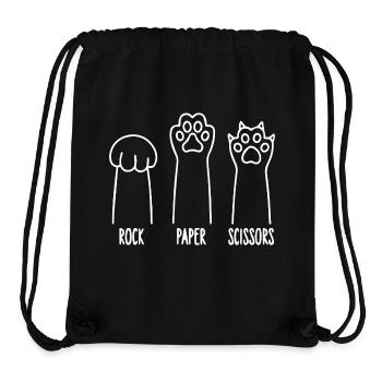 Dog Scissors Stone Paper Funny - Stanley/Stella Recycled Gym Bag - black - Front