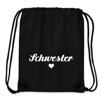 Sister Heart White 2024 - Stanley/Stella Recycled Gym Bag - black - Front