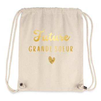 Future Grande sœur -annonce grossesse - Sac à cordon recyclé Stanley/Stella - blanc naturel - Devant