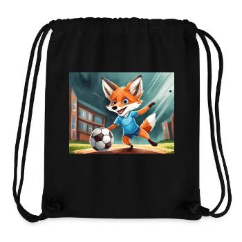 mignon petit renard démon vie quotidienne - football - Sac à cordon recyclé Stanley/Stella - noir - Devant