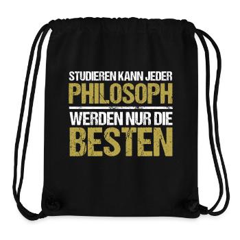 Tout le monde peut étudier - Édition Philosophe - Sac à cordon recyclé Stanley/Stella - noir - Devant