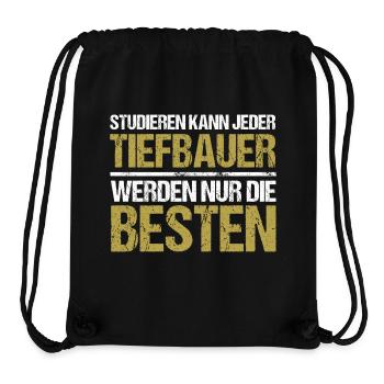 Tout le monde peut étudier - Édition Tiefbauer - Sac à cordon recyclé Stanley/Stella - noir - Devant
