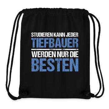 Tout le monde peut étudier - Édition Tiefbauer - Sac à cordon recyclé Stanley/Stella - noir - Devant