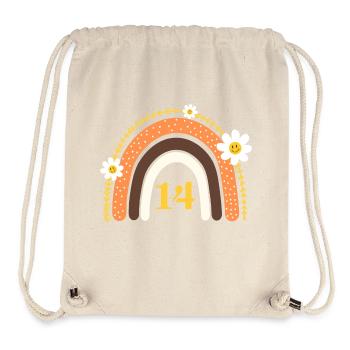 14th Birthday Rainbow Yellow - Stanley/Stella Recycled Gym Bag - natural - Front
