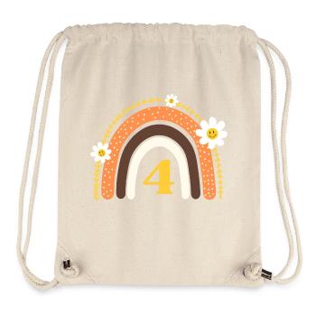 4e anniversaire rainbow jaune - Sac à cordon recyclé Stanley/Stella - blanc naturel - Devant