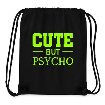 Mignon mais psychopathe - Doux mais fou - Fou - Sac à cordon recyclé Stanley/Stella - noir - Devant