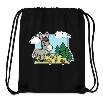 Kleiner Esel freut sich! Blumen blühen so schön! - Stanley/Stella recycelter Gym Bag - Schwarz - Vorne