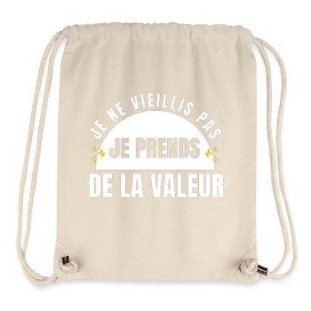 Ich werde nicht alt, ich steigere meinen Wert - Stanley/Stella recycelter Gym Bag - Naturweiß - Vorne