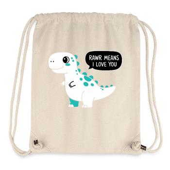 Rawr signifie Je t’aime - Sac à cordon recyclé Stanley/Stella - blanc naturel - Devant