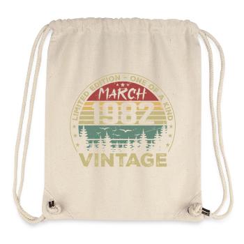 März 1982 - Bestes Geburtstagsgeschenk März 1982 - Stanley/Stella recycelter Gym Bag - Naturweiß - Vorne