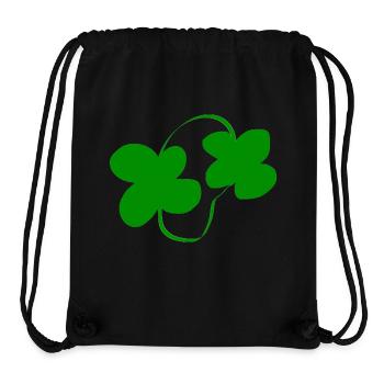 Feuilles porte-bonheur - Sac à cordon recyclé Stanley/Stella - noir - Devant