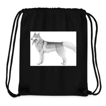 Autocollant Husky sibérien - Sac à cordon recyclé Stanley/Stella - noir - Devant